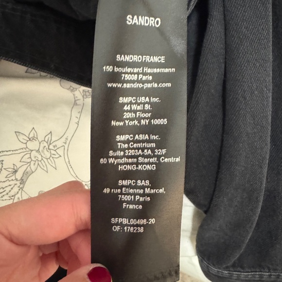 Sandro OVERSIZED DENIM JACKET WITH RHINESTONES - Picture 7 of 7